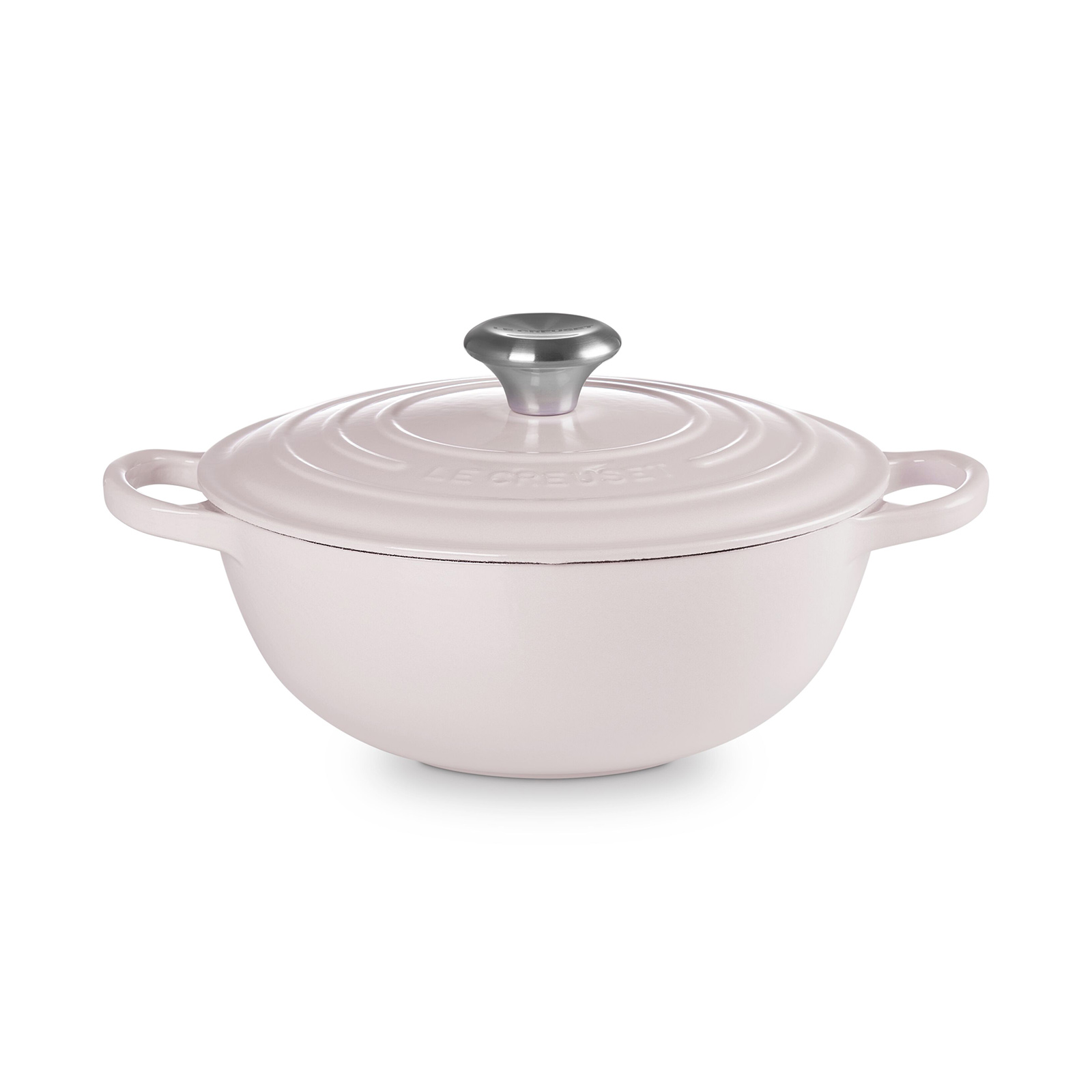 典藏琺瑯鑄鐵媽咪鍋24cm(柔粉紫-鋼頭-內鍋黑)