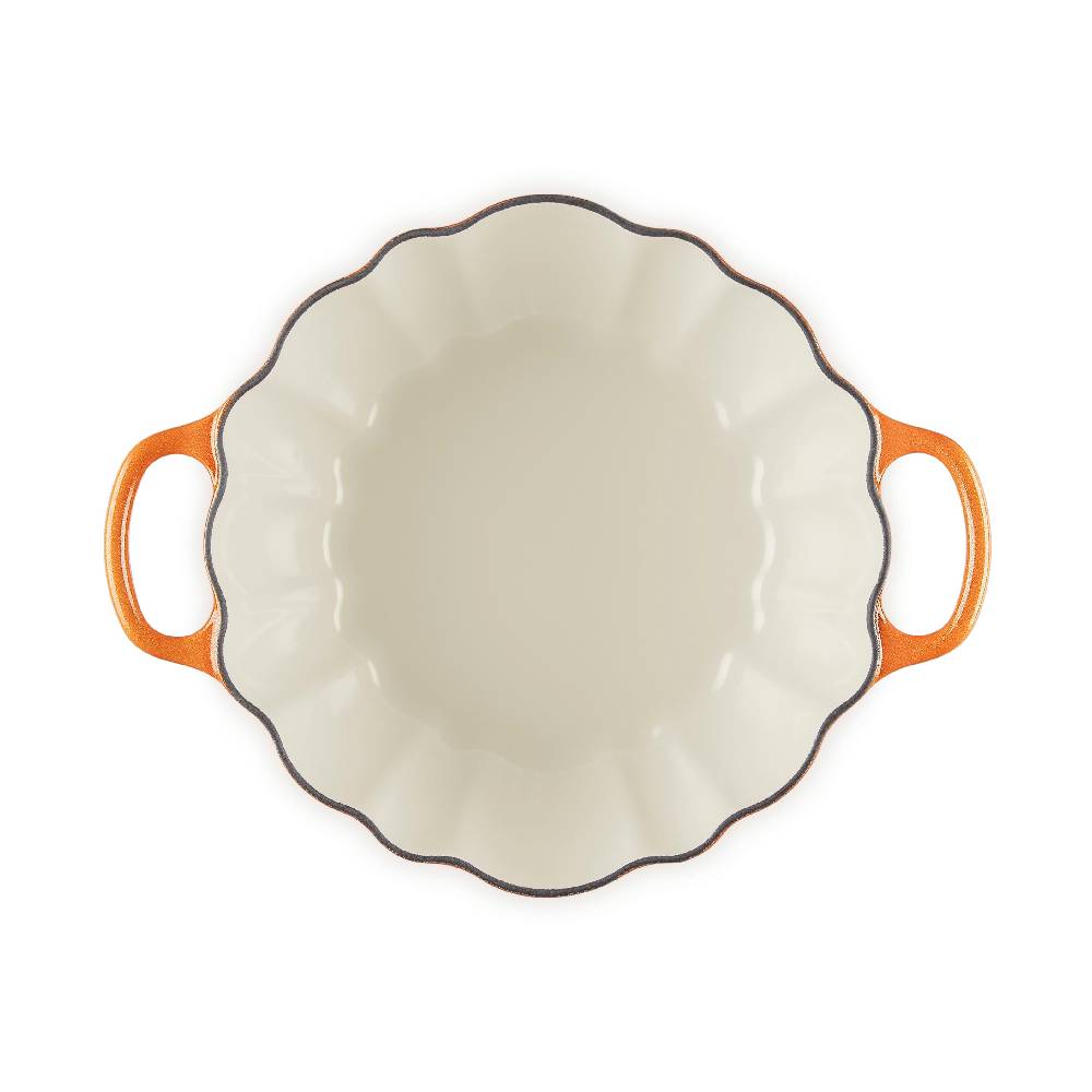 萬聖節系列南瓜造型鑄鐵鍋 (金頭-內鍋白) image number 4