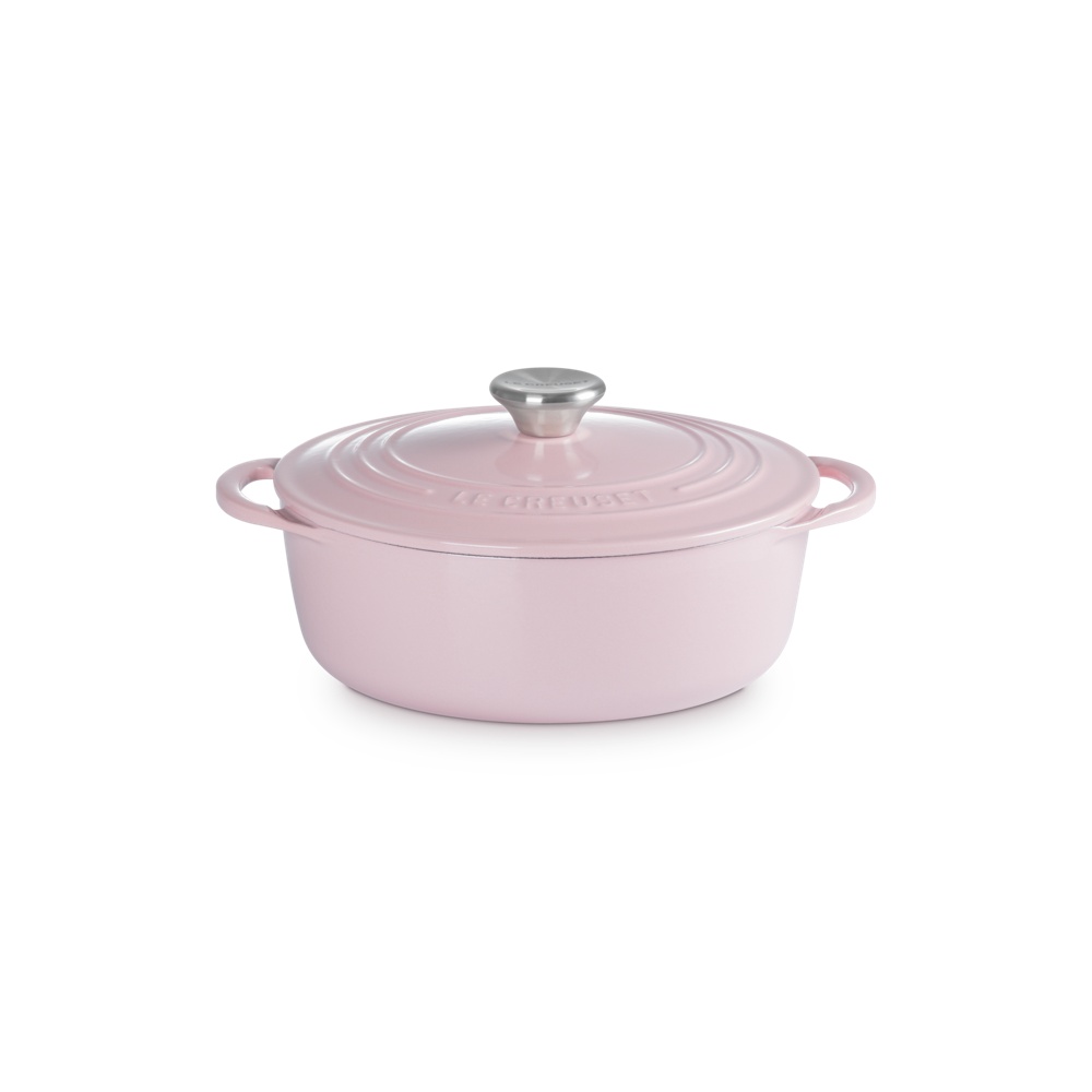 BIS琺瑯鑄鐵圓鍋 22cm (雪紡粉-鋼頭-內鍋白)