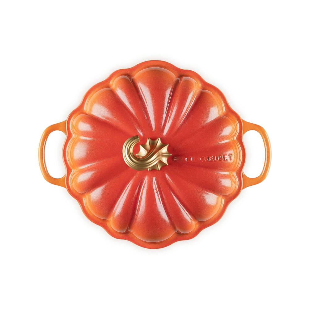 萬聖節系列南瓜造型鑄鐵鍋 (金頭-內鍋白) image number 3