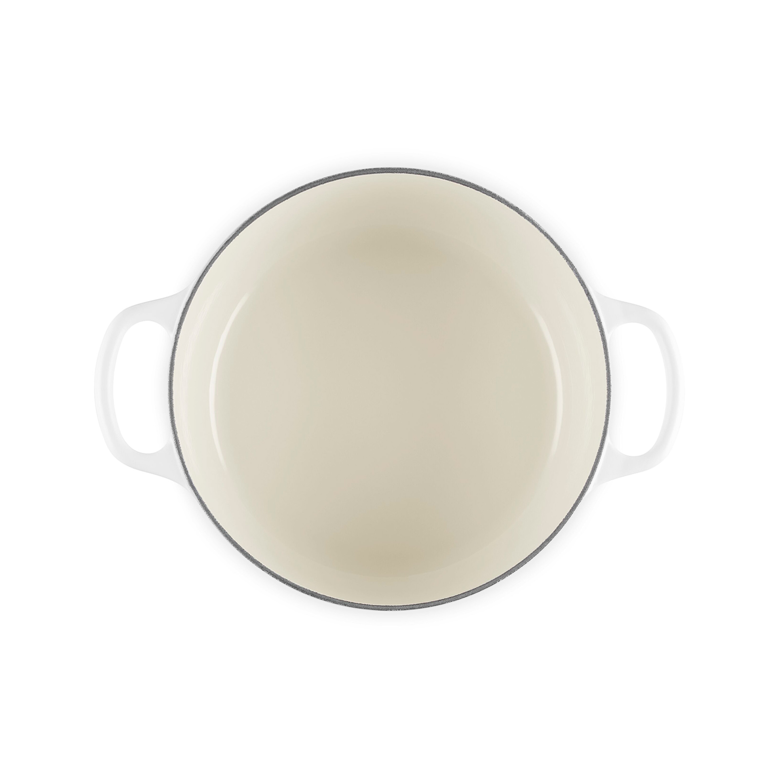 旋轉木馬系列琺瑯鑄鐵圓鍋22cm (棉花白-金頭-內鍋白) image number 3