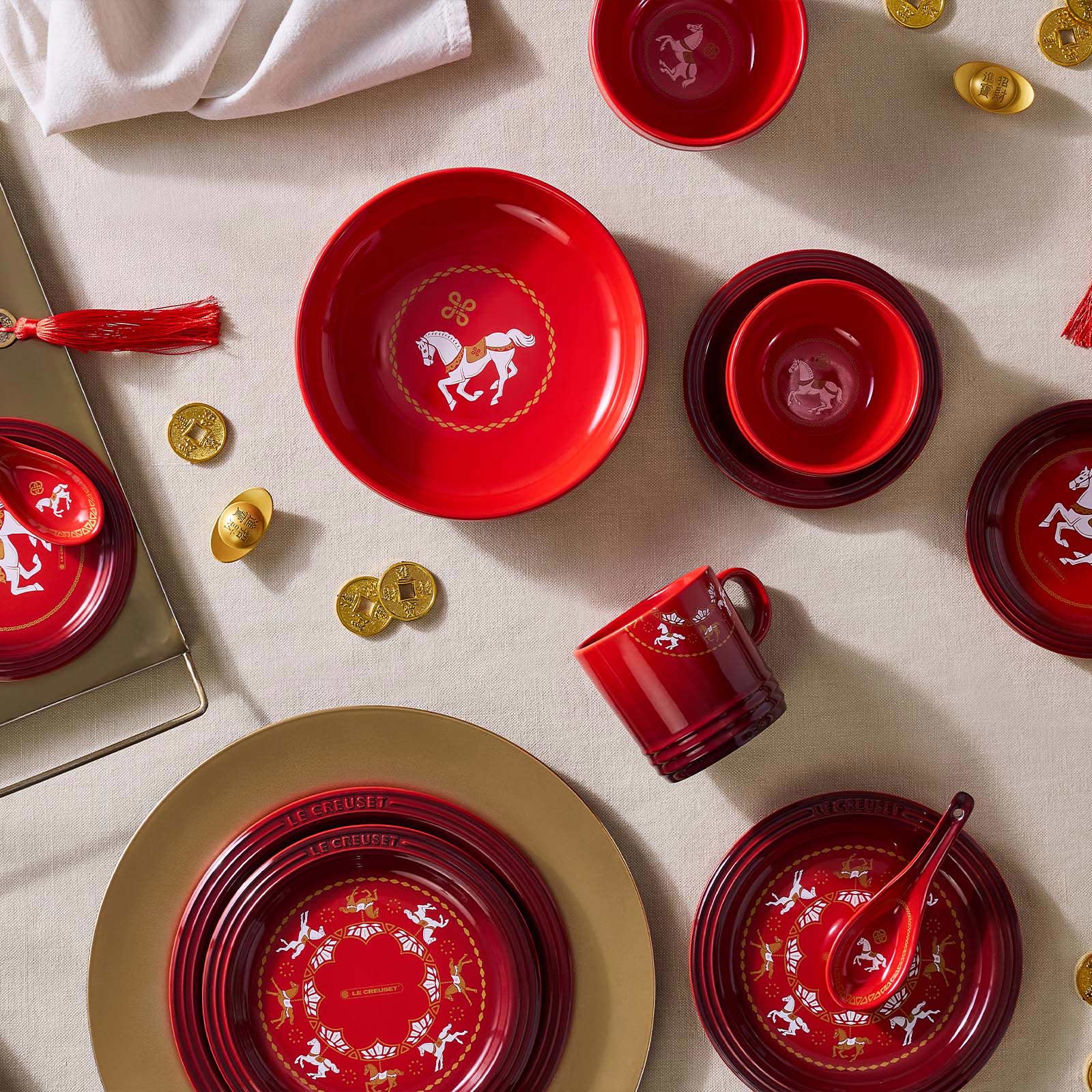 旋轉木馬系列英式馬克杯350ml (櫻桃紅) image number 8